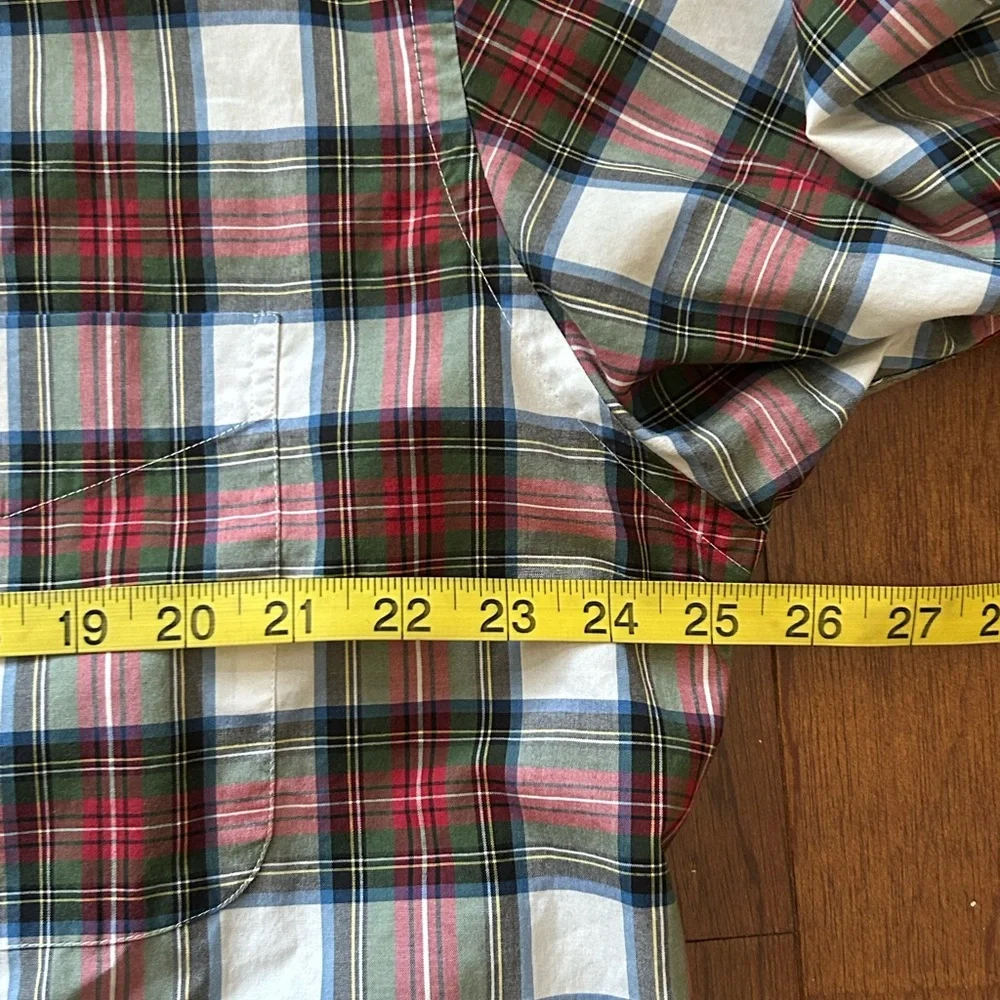 Jos A Bank Plaid Button Down Shirt Cotton Men’s L Festive Holiday Classic Office